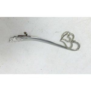 Entwined HEARTS Bookmark SIlver Tone in GIFT Box w Ribbon